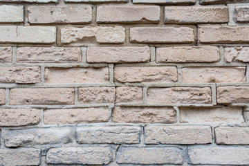 Stone wall carving old white brick pattern. Background