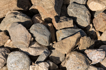 Brown rocks, stones in the mountain.