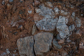 Brown rocks, stones in the mountain.