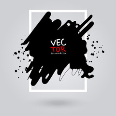 Black ink brush stroke on white background.