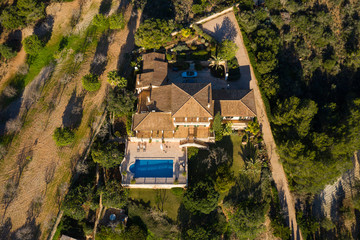 Naklejka premium Aerial view of the luxury spanish house