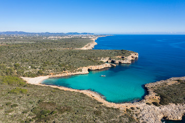 Fototapeta na wymiar The Cala Varques lagoon in Mallorca
