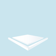 White 3d platform. Abstract composition for design.Vector elements.
