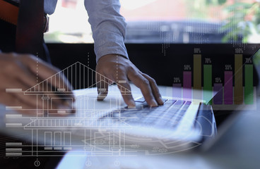 Business Hands Working On Online shopping and Internet Money Payment Transaction Technology.