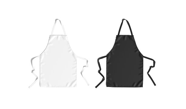 Blank Black And White Apron With Strap Mockup, Top View