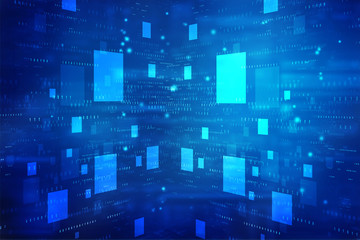 2d illustration Abstract futuristic electronic circuit technology background