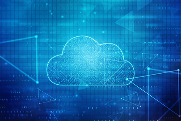 Fototapeta premium 2d rendering technology Cloud computing 