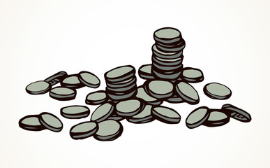 Coins. Vector drawing