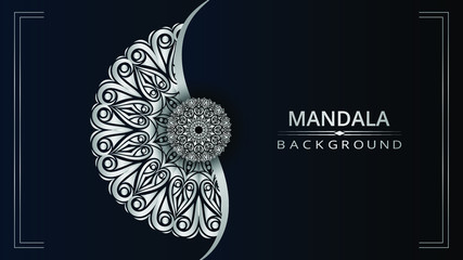 Luxury mandala vector background with silver arabesque style