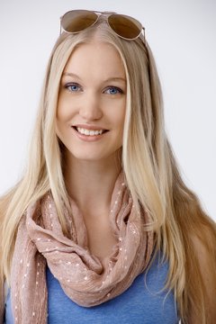 Closeup portrait of young scandinavian woman