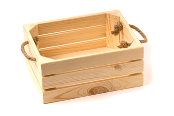 Empty Wooden Crate Isolated On White.