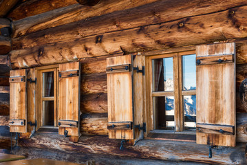 Beautiful alpine wooden house / lodge exterior