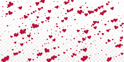 Red heart love confettis. Valentine's day falling 