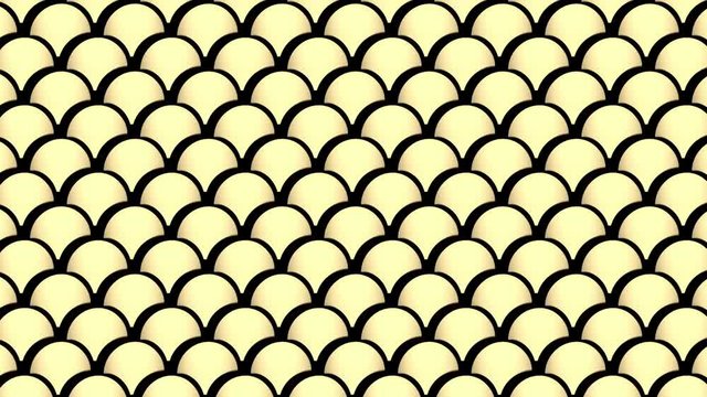 1920s animated elegant golden retro decorative pattern isolated on a black background with alpha matte. Art deco.
