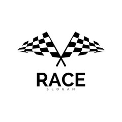 Race flag icon, simple design illustration vector