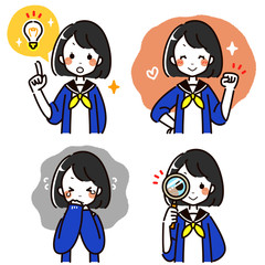 女子高生　感情色々セット