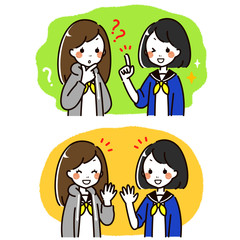 会話をする女子高生