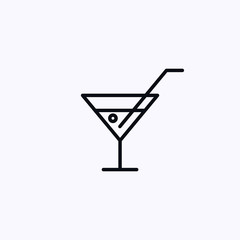 Cocktail icon isolated on white background