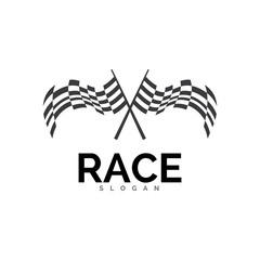 Fototapeta premium Race flag icon, simple design illustration vector