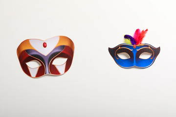 Concept of Carnival festival, Carnival mask on white background 