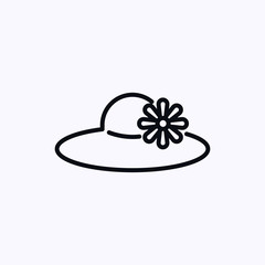 Sun hat with icon isolated