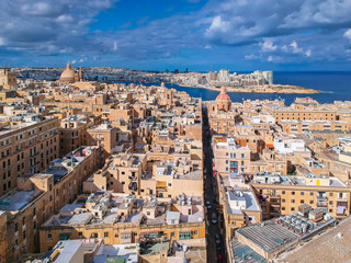 Naklejka premium Beautiful architecture in Valletta, capital city of Malta