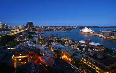 Aerial view of Sydney with Harbour Bridge, Australia
