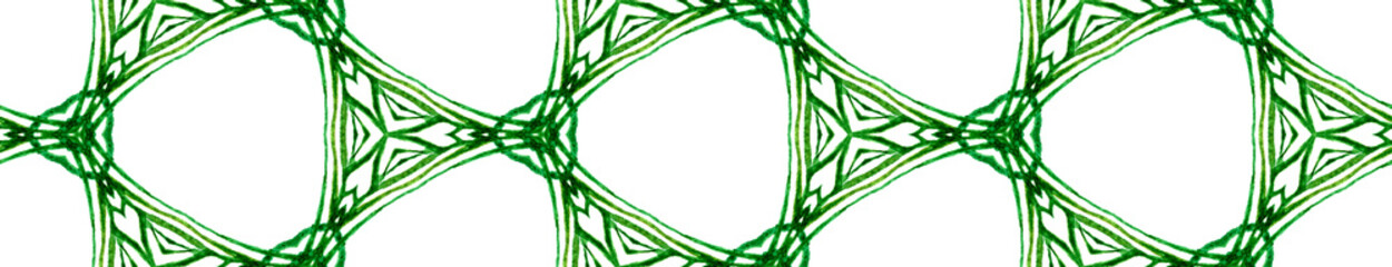 Green tropical Seamless Border Scroll. Geometric W