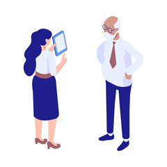 Isometric vector business people