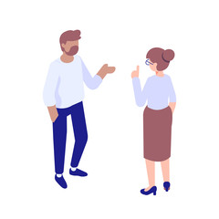 Isometric vector people talking