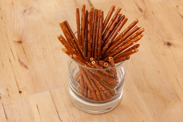 Pretzel Sticks In A Glass