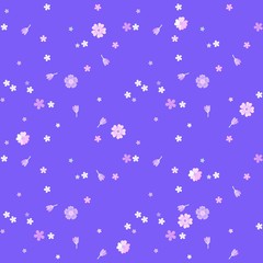 Cute seamless floral pattern with cute tiny flowers. Vector illustration. Print for fabric, textile, wrapping paper.