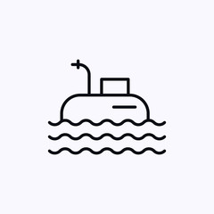 Submarine floats on the sea 