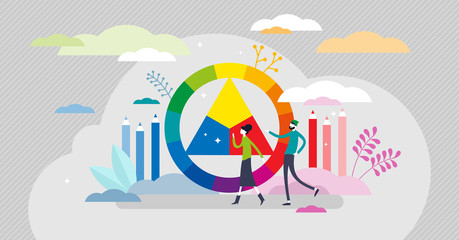 Color wheel or color circle scheme designers concept vector illustration