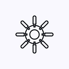 Obraz premium sea, navigation, handle, ship, marine, control, symbol, nautical, icon, isolated, rudder, wheel, illustration