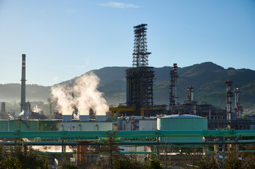 Oil Refinery, Petronor, San Julian de Muzkiz, Biscay, Basque Country, Euskadi, Euskal Herria,...