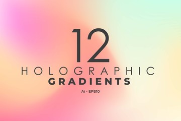 Holographic Gradient Elements, Vector Illustration EPS10. Wallpaper, Template, Backdrop, Web