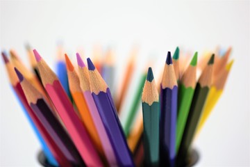 color pencils isolated on white background