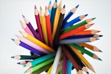 color pencils isolated on white background