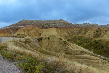 Panoramic View of the Stone Hills in the Badlands National Park