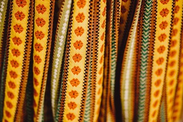 Latvian folk costume fabrics