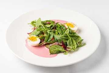 salad with egg and sauce