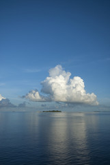 Reflections from the sky in the Maldives.