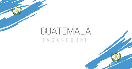 Guatemala flag brush style background with stripes. Stock vector illustration isolated on white background.