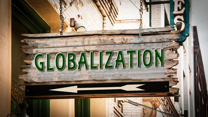 Obraz premium Street Sign to Globalization