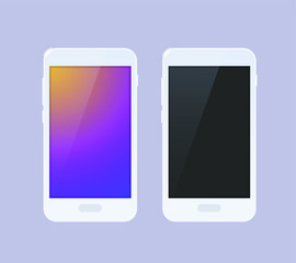 White Realistic Smartphone . Isolated Vector Elements