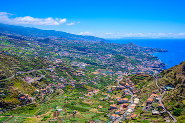 Beautiful mountain scenery around Funchal, Highland of Madeira Island, Portugal