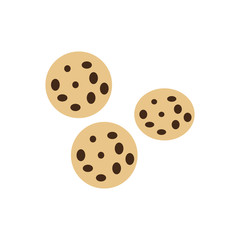 Cookies in flat style. Homemade biscuits isolated on white background.