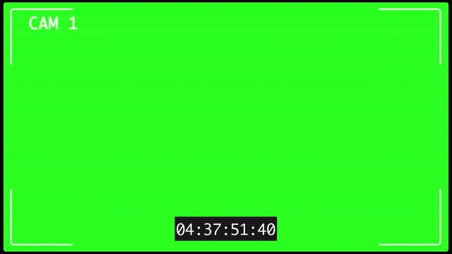 CCTV Cam 1 main monitor display with scan lines on green screen