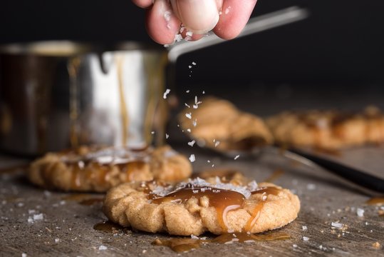 Cropped Hand Making Cookies